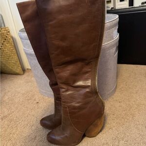 Rachel Roy Brown Knee-High Leather Boots